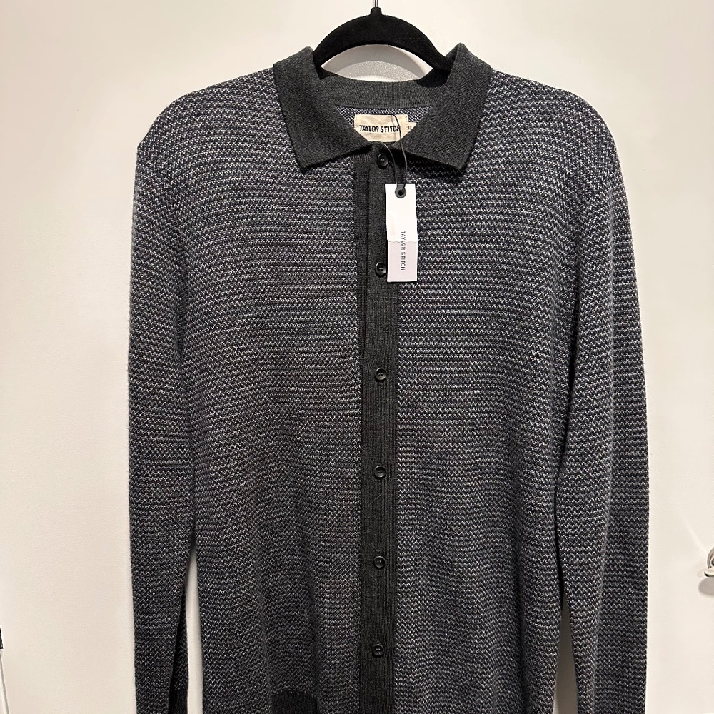 Taylor Stitch: The Nichols Polo in Navy Birdseye Merino (M, 40) with tag